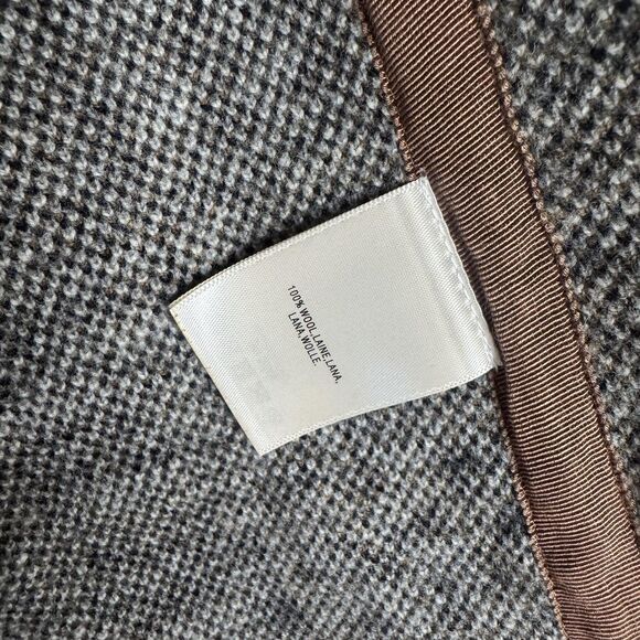 Field Flower Coat Womens XS S Brown Gray Plaid 100% Wool Hooded Jacket Pockets - Picture 6 of 13